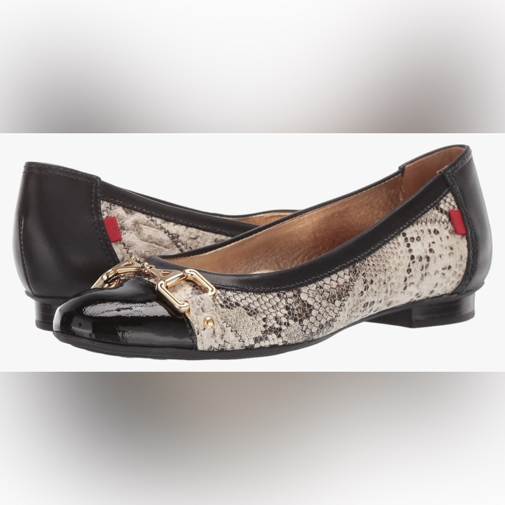 Marc Joseph New York Women's Snakeskin & Brown Leather Patchwork Flat Loafer 6.5